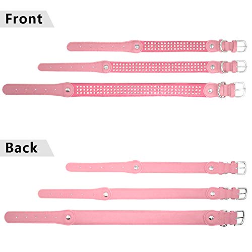 Beirui Christmas Rhinestone Padded Dog Collars - 1.2” Width Bling Soft Pu Leather Pet Collars - Diamonds Studded For Medium & Large Dogs,M(Neck 12-16.5”) #TOP4