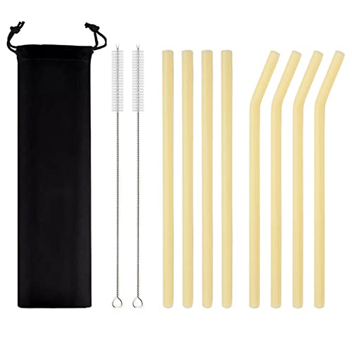 JASHII Pitillos de Vidrio Reutilizables 8 Pzas Amarillo miniatura 1