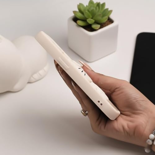 Image of Peeperly Back Cover Case for iPhone 13 Pro Max Scratch Resistant TPU Shockproof Protective Durable Meow Makeup Mirror Case for Girls & Women(White)