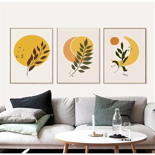 Tableau abstrait coucher de soleil pour raviver un mur blanc et vide