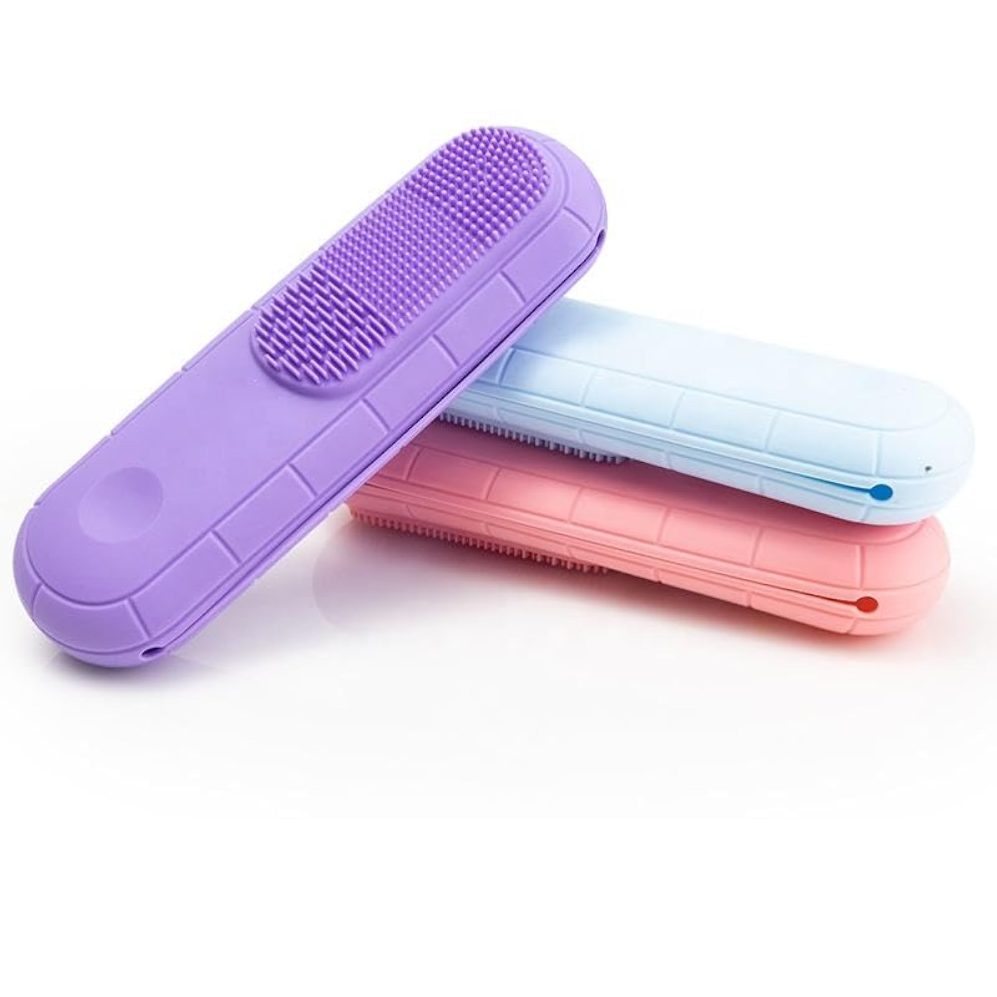2-in-1 Silicone Travel Makeup Brush Holder with Cleaner