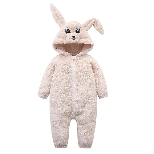 Image of Newborn Furry Onesie Baby Fuzzy Suit Costume Outfits Adorable Cartoon Hoodies Unisex