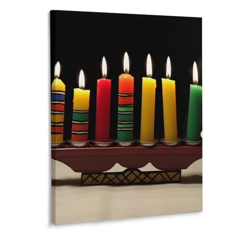 Toile murale de qualité supérieure Kwanzaa avec cadre élégant 40 x 30 cm
