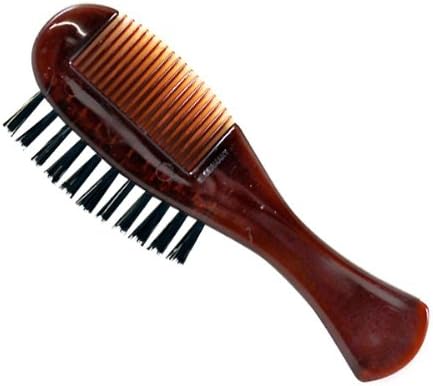 GOLDDACHS Beard Comb and Brush, Rhodoit, 11cm