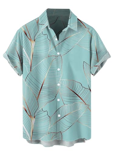 DRESSFO Matchable Couples' Outfit Gold Leaf Print Men's Shirt Or Women's Spaghetti Strap Dress2