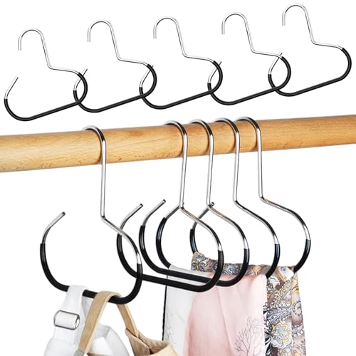 10 Stück Gürtelhalter, Schalhalter Gebogener Schalbügel Metall Hüte Ring Aufhänger Hut Aufbewahrung Schwarz für Organisation von für Baseballkappe Krawatten Schals