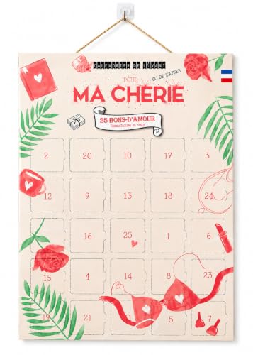 Calendrier de l'Avent pour "Ma Chérie" 25 Bons d'Amour Format A3