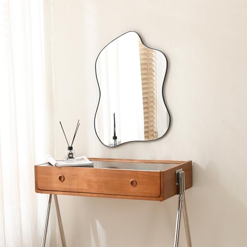 MSUMPTU 24x18 Black Wave Metal Mirror