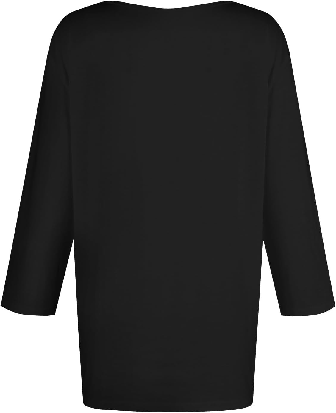 Womens Tops 3/4 Sleeve T-Shirts Summer Casual Notched V Neck Plain T Shirts Solid Color Loose Fit Dressy Blouses