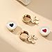 JAMIEKA Simple Stylish Heart Shape Alloy Cufflinks for Shirt Decoration Fashion Accessory Easy Use Korean Inspire