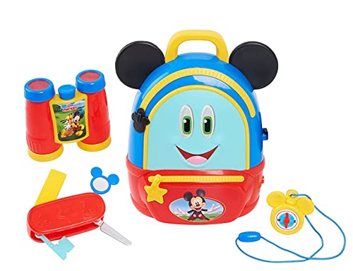 Just Play Mochila Mickey Mouse Funhouse Adventures – Mochila Disney Junior Mickey e kit explorador para crianças, kit explorador para crianças, multicolorido, Multicor, Clássico