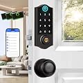 Harfo Fingerprint Smart Door Locks for Front Door with Handle Set, App Control, Keyless Entry Door Lock Keypad Deadbolt, Bluetooth Digital Electronic Touchscreen, Easy Install, Auto Lock, Aged Bronze