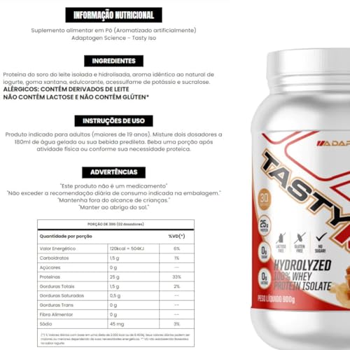 Kit Tasty Iso Whey 900g Sabor: Dulche de Leche (Doce de Leite) – Adaptogen + Coqueteleira 600ml – X3