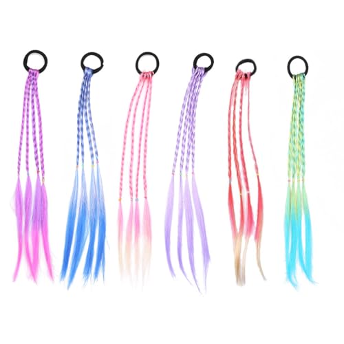 🎁【Contenuto】Il pacchetto include 6 colori diversi di estensioni per capelli colorati per bambini, perfetti per abbinare vari outfit e acconciature.