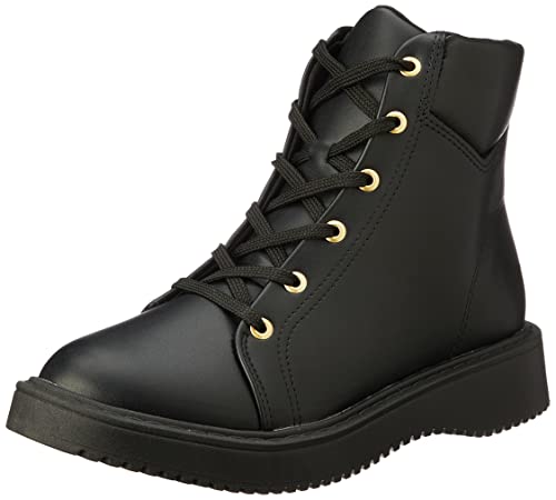 Bota Beira Rio Estilo Fashion Napa Berlim com Cadarço Salto baixo,Preto, 37
