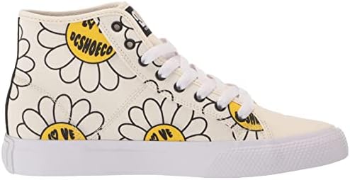 DC Women's Manteca Hi TXSE Skate Shoe, White/Black/Flower, 10 | Image 5