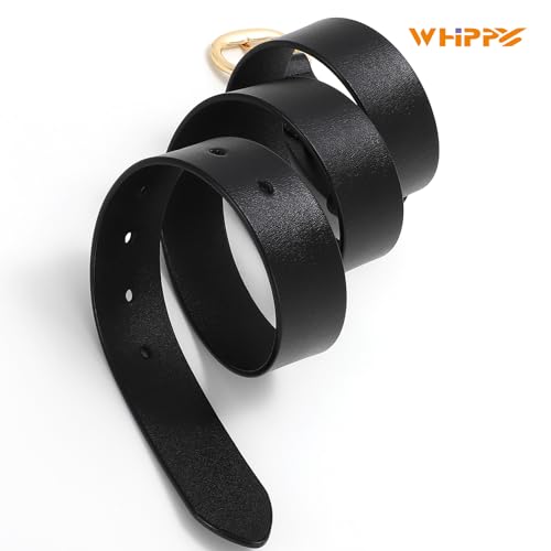 Image of WHIPPY Women Leather Belt for Jeans Pants Dresses Black Ladies Waist Belt with Pin Buckle