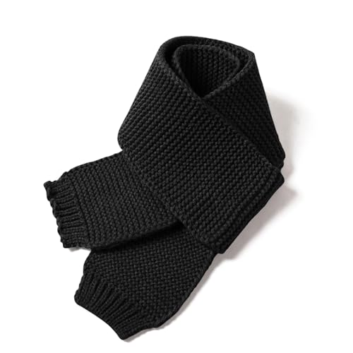 Piewag Kids Knit Scarf Toddler Winter Warm Scarves Neck Warmer Fashion Solid Color Scarf for Boys Girls Black