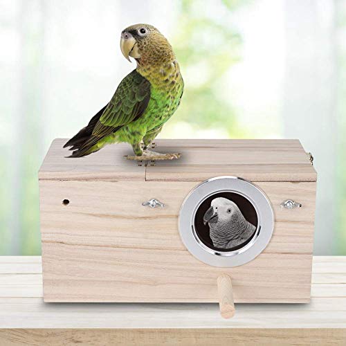 Yosoo Wooden Birds House, Durable Birds Nest Box Cockatiels Bird Breeding Box House Decoration, 29 x 14.7 x 14.7cm / 11.4 x 5.8 x 5.8in
