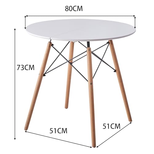 HJhomeheart Tavolo da Pranzo Rotondo con 4 Sedie