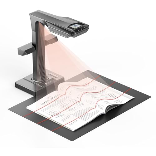 CZUR 16MP Scanner per Libri Professionali, HD Telecamera Scanner per Documento con OCR, Converte i Documenti in PDF, Word, Tiff, Excel, compatibile con Windows macOS (ET16 Plus)