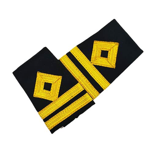 marinersapp Merchant Navy Second Officer Soft Epaulettes – Gold Stripe Shoulder Rank Slides – Uniform Insignia Pair for Deck Officers-picture-21