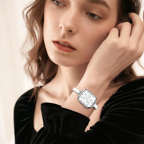 Mesime Slim Dressy Watch Bands for Women Compatible with Apple Watch Band 49mm 46mm 45mm 44mm 42mm 41mm 40mm 38mm, Jewelry Thin Bracelet Classy Metal Designer Fancy Strap for iWatch Ultra Series 11 10 9 8 7 6 5 4 SE 3 2 1 by Mesime - Image 5