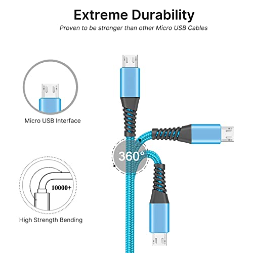 Yosou [3-Pack 1.8M Cavo Micro USB Cavo Nylon