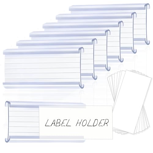 Wire Shelf Label Holder, 30 Pcs Plastic Label Holders for Wire Shelving with Inserts, Compatible with 1.25 Inch Shelves, Snap-On Shelf Tags for Organization in Closet Pantry Garage