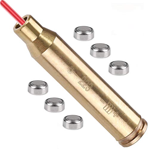 MOSANDON Bore Sight Cartridge .223 REM,Red Dot Laser Boresighter .223 5.56mm Remington Gauge with 2 Sets of Batteries