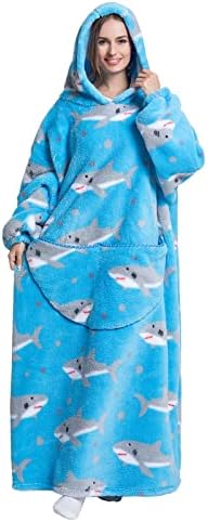 JOREAY Extra Long Oversized Blanket Hoodie, Adult Women Snuggle Fleece Wearable Blanket, Fluffy Giant Hooded Sweatshirt for Teens