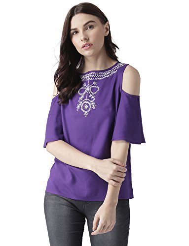 Image of MsFQ Women's Plain Regular fit Top (FTSF401794-Purple-XXL Purple 2XL)