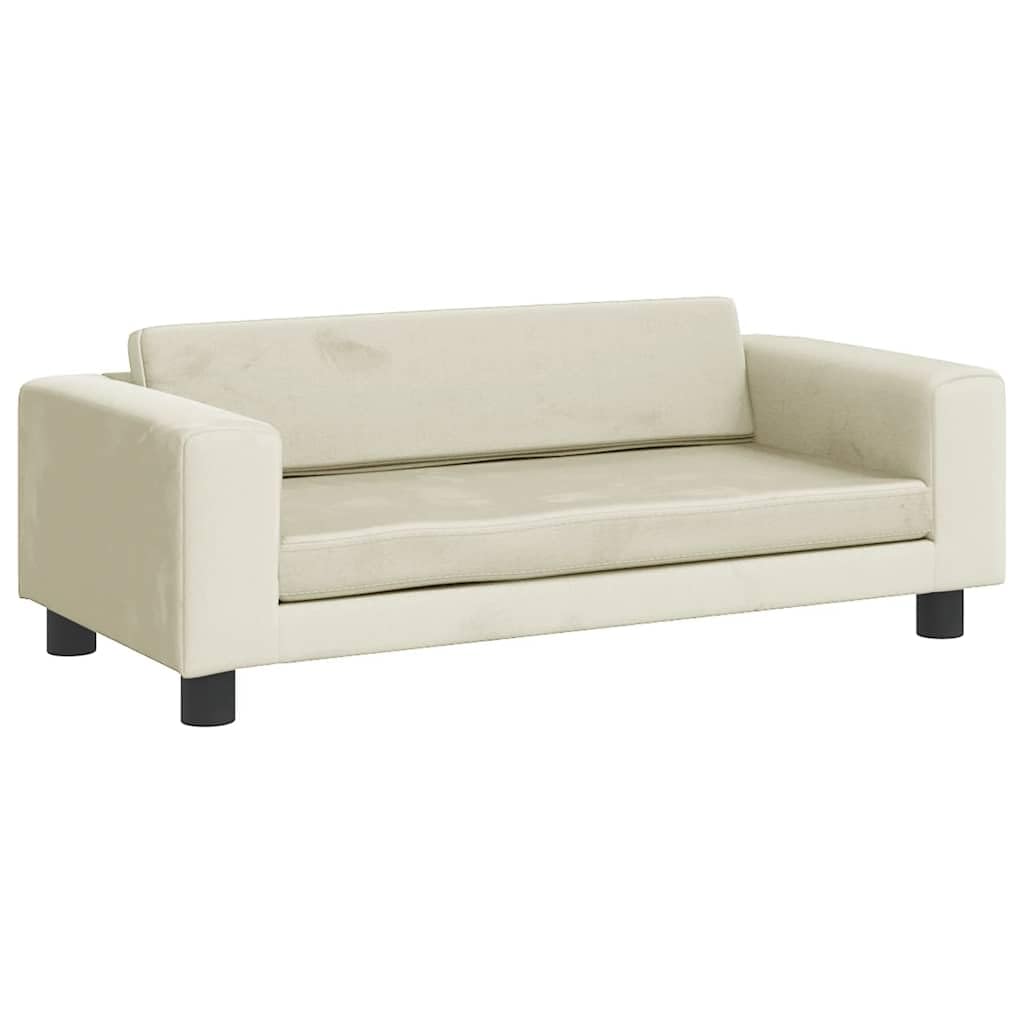 Cuccia per cani con estensione color crema, in velluto, 100 x 50 x 30 cm, con cuscino e fondo antiscivolo, morbido divano per animali domestici, lavabile, delicato sulle articolazioni