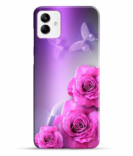 Image of Printed Hard Back Case Cover & Compatible for Samsung Galaxy M13 5G | Samsung M13 5G | Rose Flower Painting Art (Multicolor) - D1198