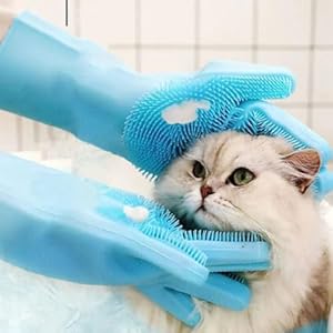 Cat and dog bath gloves  silicon cat grooming gloves high density teeth dog washing gloves hair removal pet bathing gloves for massage scrubbing shedding with upgraded design cat washing gloves   cucciolini doodles