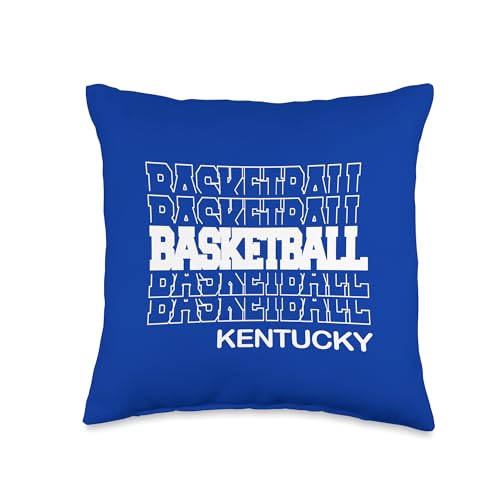 Basketball Kentucky in Modern Stacked Lettering Throw Pillow