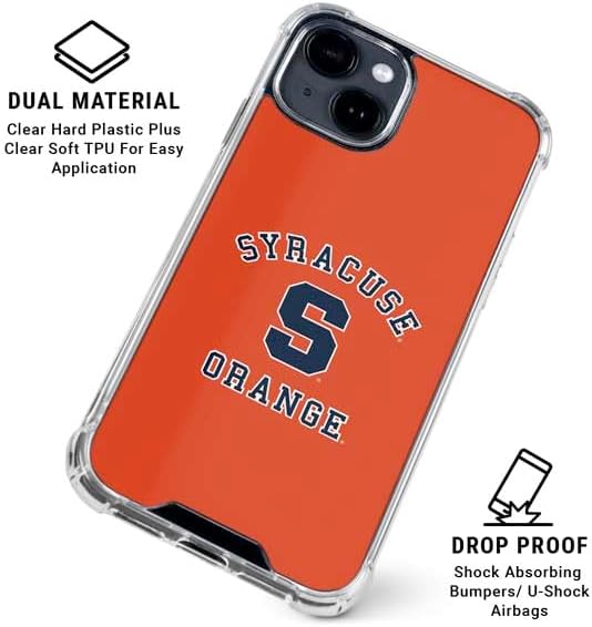 Skinit Clear Phone Case Compatible with iPhone 15 - Officially Licensed Syracuse University Orange Syracuse Design