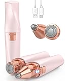 Eyebrow & Facial Hair Trimmer for Women: 2 in1 Rechargeable Facial Hair Removal and Eyebrow Shaver, Painless Shaving with Built-in LED Light - Perfect for Face, Lips, and Body