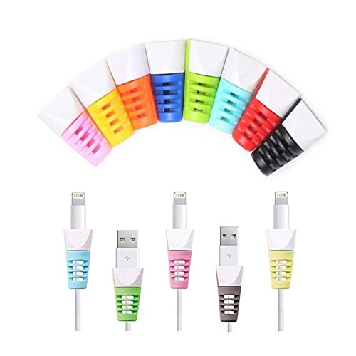 Image of Spiral Cable Protector Charging Cable Protection Data Cable Protective Cord Saver Cable Protective Cover for Earphone Data Wire Cable Durable PVC Pink Grey Silver - Multicolor (Set of 8)