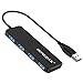 Produktbild HONGDAK Ultra Slim Extra Leicht 4 Port USB 3.0 Hub, Datenhub, Adapter für MacBook, MacBook Air/Pro/Mini, iMac, MacPro, Windows Laptops und Ultrabooks, sowie PCs und mehr (Schwarz)