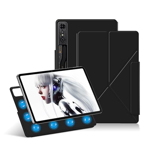 Heioloo Coque pour Tablette pour ZTE Nubia Red Magic Nova, Magnétique Housse Etui de Protection Ultra Slim Housse Étui avec Fonction Support, Noir