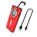 NEBO Slim Work Light, USB Rechargeable Bright Pocket Light with Clip, Hook and Magnetic Base for Hands-Free Lighting Portable COB LED Dimmable Flashlight 500 Lumens -Red