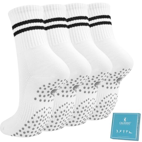 Caldodo Stoppersocken Damen 4Paar Yoga Socken 39-42, Geschenke...