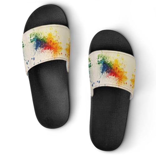 Pantoufles à encre arc-en-ciel pour homme et femme du 5 au 45 EU