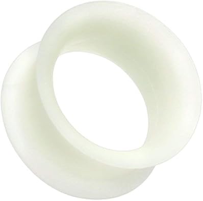 Covet Jewelry Glow in the Dark Ultra Thin Flexible Silicone Ear Skin Double Flared Tunnel Plug Earrings