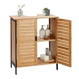 Danrelax 24' Bamboo Pedestal Under Sink Storage Vanity Cabinet, Solid Waterproof Sliding Door Bathroom Organizer with Adjustable Shelf, Modern Bathroom Furniture(Top Cutout, Not for Floor Drain)