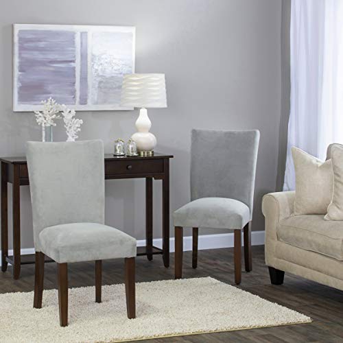 Homepop Parsons Classic Upholstered Accent Dining Chair, Set Of 2, 19"D X 23.5"W X 38"H, Gray Velvet #TOP5