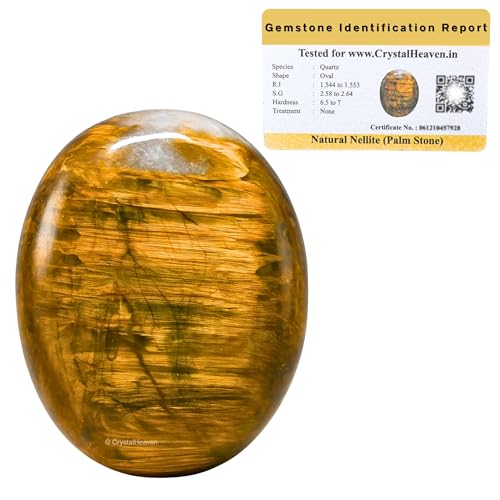 Image of Crystal Heaven Nellite Palm Pebbles Stones For Anxiety Stress Relief Massage-Aaa Grade Original Healing Gemstone Agate Palm Stone For Yoga Meditation Spiritual Reiki Feng Shui