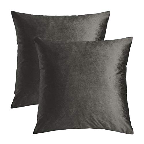 Image of GIGIZAZA Decorative Throw Pillow Covers,24 x 24 Graphite Couch Pillow Covers,Velvet Square Cushion Covers