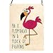 Produktbild SII ein Flamingo in einem Schwarm Tauben, Satz in Englisch, Blechschild, Hasenfamilie zum Aufhängen an der Wand, Geschenkidee, 10 x 7,5 cm